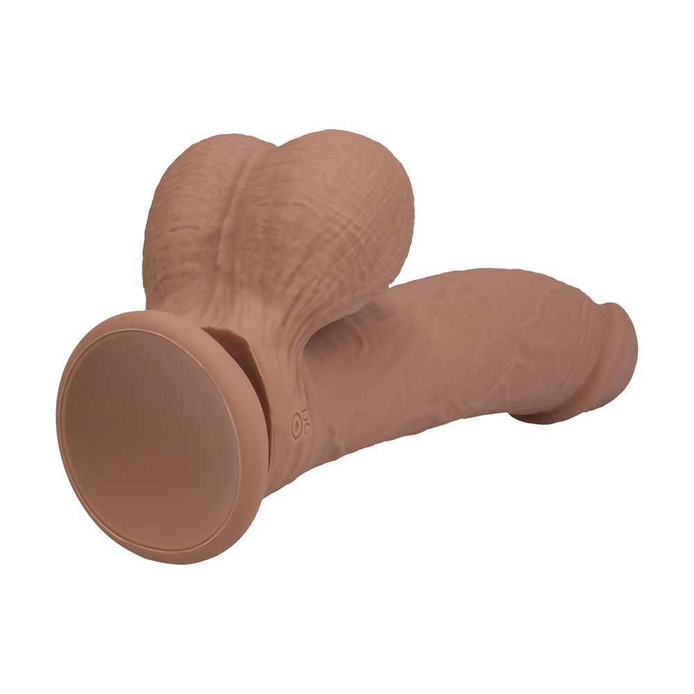 SHOTS - DILDO REALISTA DE SILICONA REALROCK DE DOBLE DENSIDAD CON VIBRACIÓN Y BOLAS CON PESO 8 PULG.