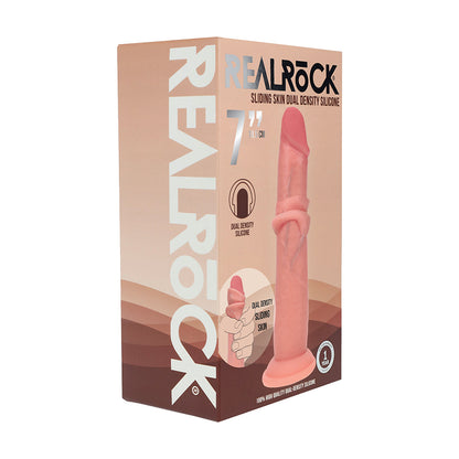 DILDO DE SILICONA DE DOBLE DENSIDAD SHOTS - REALROCK SLIDING SKIN 7 PULG.