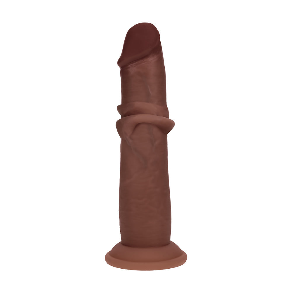 SHOTS - REALROCK SLIDING SKIN DUAL DENSITY SILICONE DILDO 8 IN.
