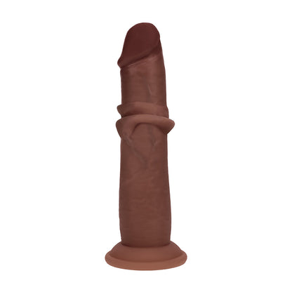 SHOTS - REALROCK SLIDING SKIN DUAL DENSITY SILICONE DILDO 8 IN.