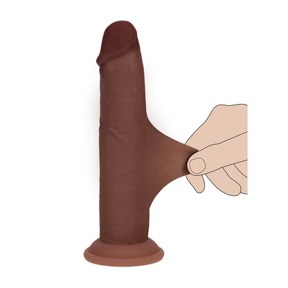 SHOTS - REALROCK SLIDING SKIN DUAL DENSITY SILICONE DILDO 8 IN.