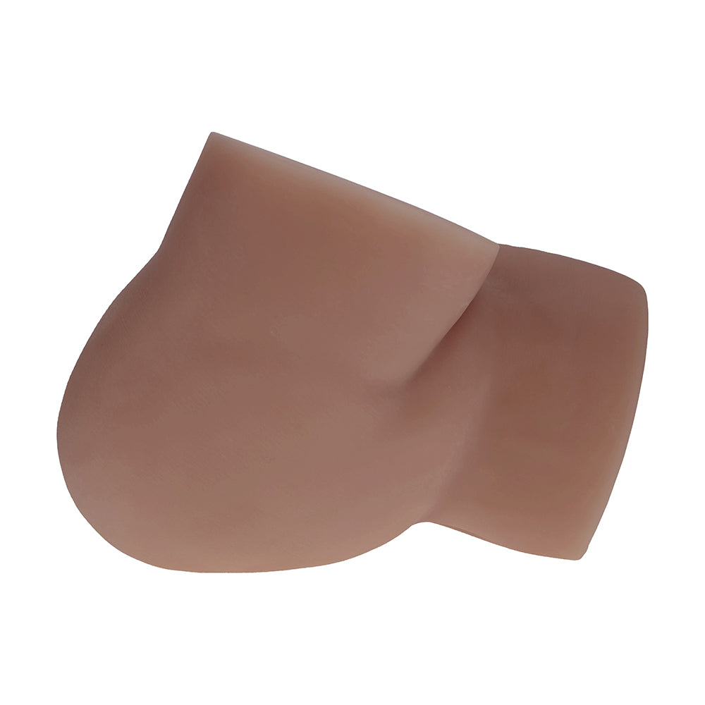 SHOTS - XKIN BODYFORMS KAYA BLOOM DUAL ENTRY VIBRATING MASTURBATOR BROWN