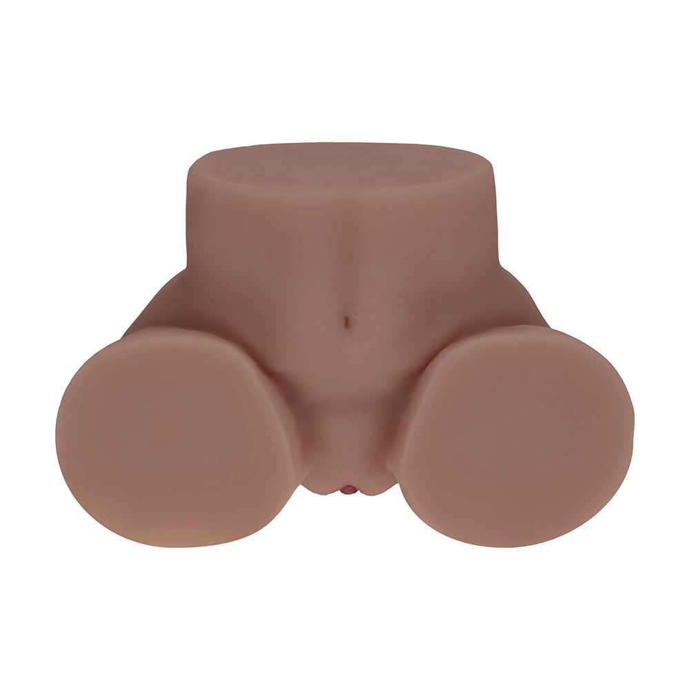 SHOTS - XKIN BODYFORMS KAYA BLOOM DUAL ENTRY VIBRATING MASTURBATOR BROWN