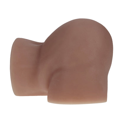 SHOTS - XKIN BODYFORMS KAYA BLOOM DUAL ENTRY VIBRATING MASTURBATOR BROWN