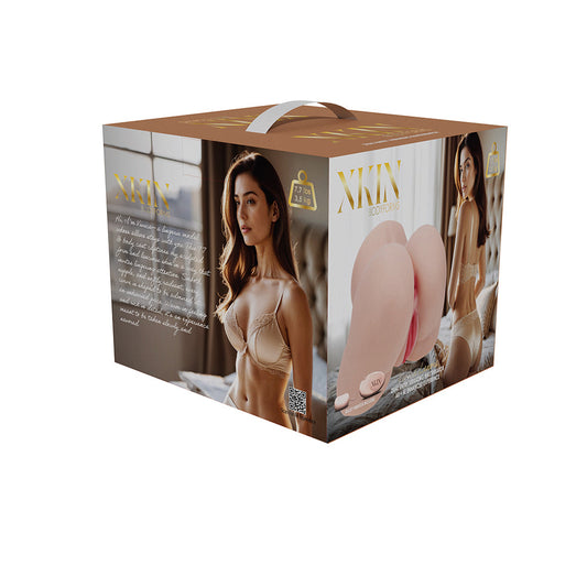 SHOTS - XKIN BODYFORMS VIVICA LENORE DUAL ENTRY VIBRATING MASTURBATOR BEIGE