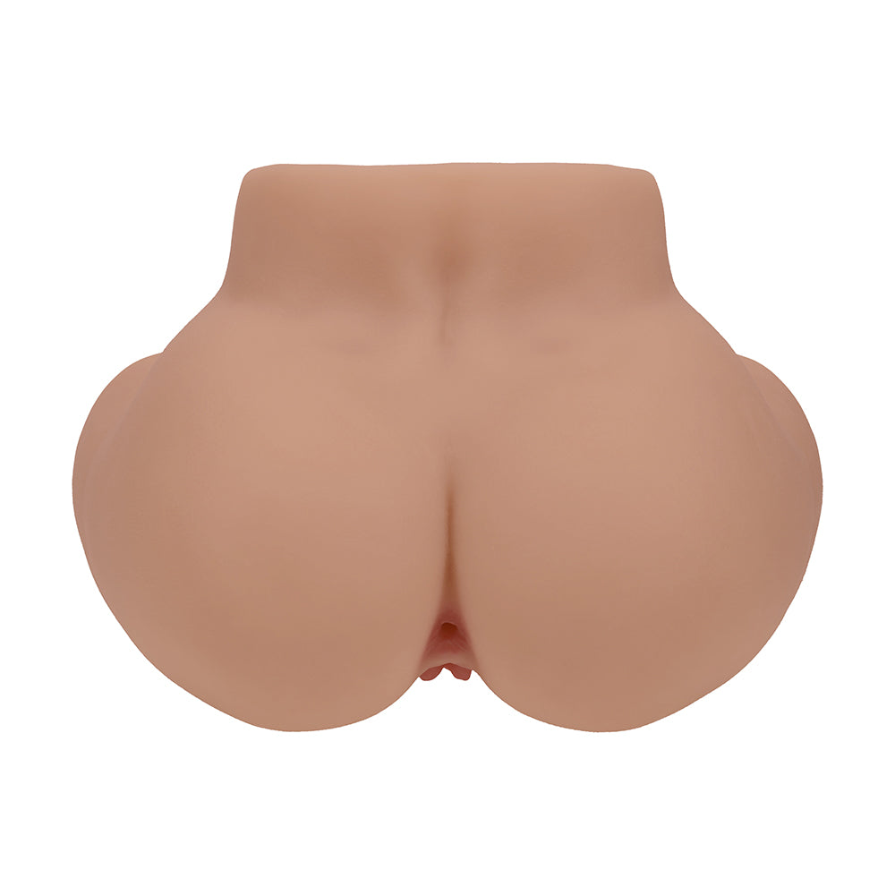 SHOTS - XKIN BODYFORMS LUX ARDEN DUAL ENTRY VIBRATING MASTURBATOR TAN