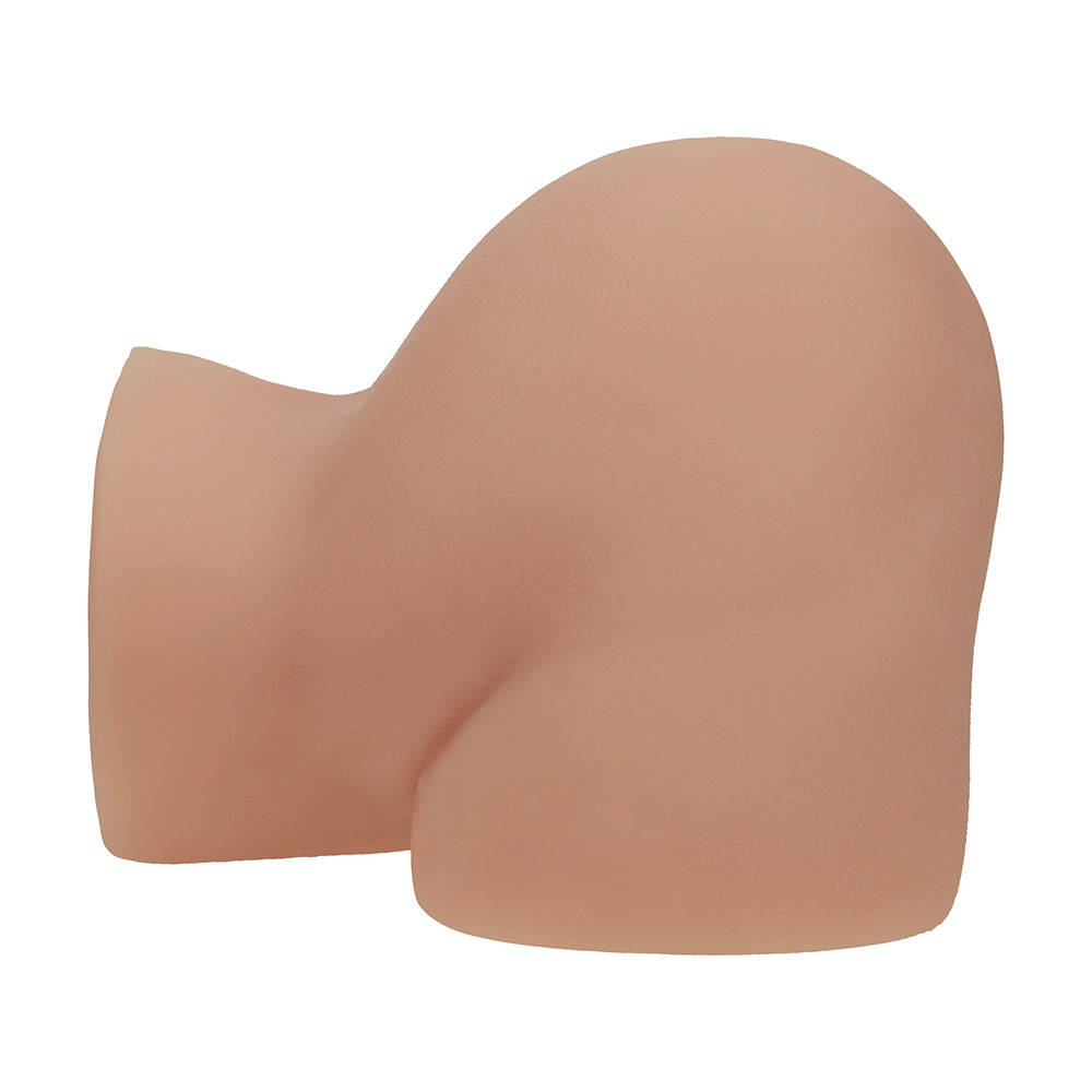 SHOTS - XKIN BODYFORMS LUX ARDEN DUAL ENTRY VIBRATING MASTURBATOR TAN