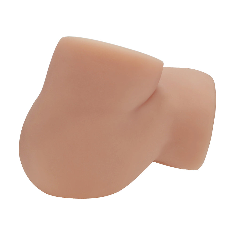 SHOTS - XKIN BODYFORMS LUX ARDEN DUAL ENTRY VIBRATING MASTURBATOR TAN
