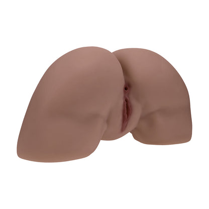 SHOTS - XKIN BODYFORMS CLARA VOSSIN DUAL ENTRY VIBRATING MASTURBATOR BROWN