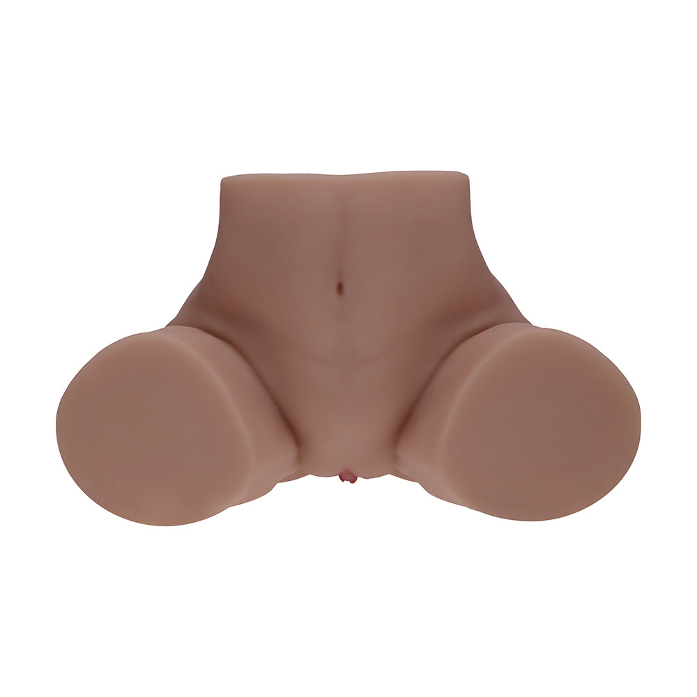 SHOTS - XKIN BODYFORMS CLARA VOSSIN DUAL ENTRY VIBRATING MASTURBATOR BROWN