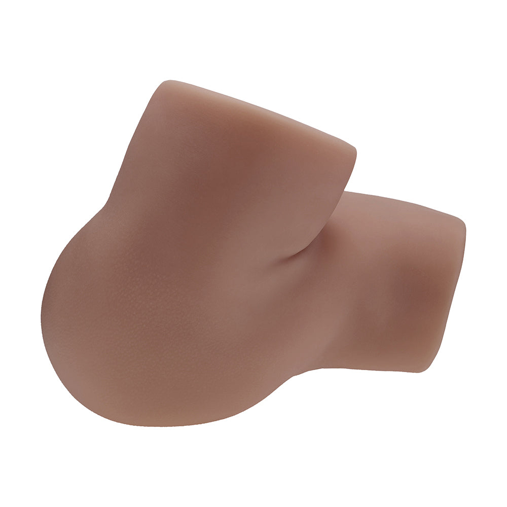 SHOTS - XKIN BODYFORMS CLARA VOSSIN DUAL ENTRY VIBRATING MASTURBATOR BROWN