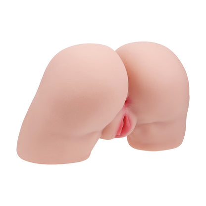 SHOTS - XKIN BODYFORMS ELINA ROSEWOOD DUAL ENTRY VIBRATING MASTURBATOR BEIGE