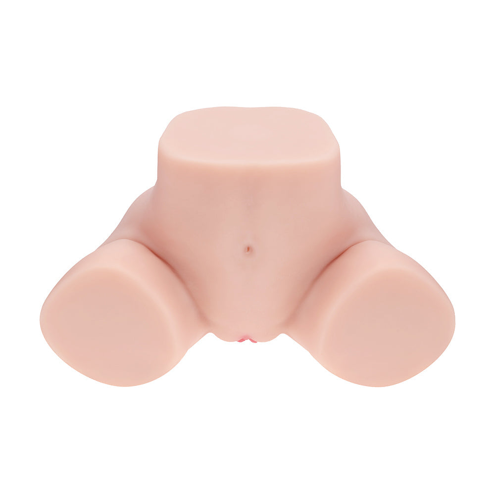 SHOTS - XKIN BODYFORMS ELINA ROSEWOOD DUAL ENTRY VIBRATING MASTURBATOR BEIGE