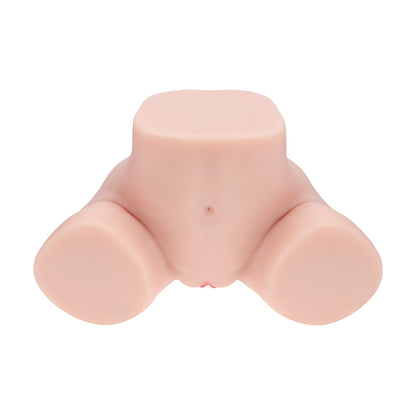 SHOTS - XKIN BODYFORMS ELINA ROSEWOOD DUAL ENTRY VIBRATING MASTURBATOR BEIGE