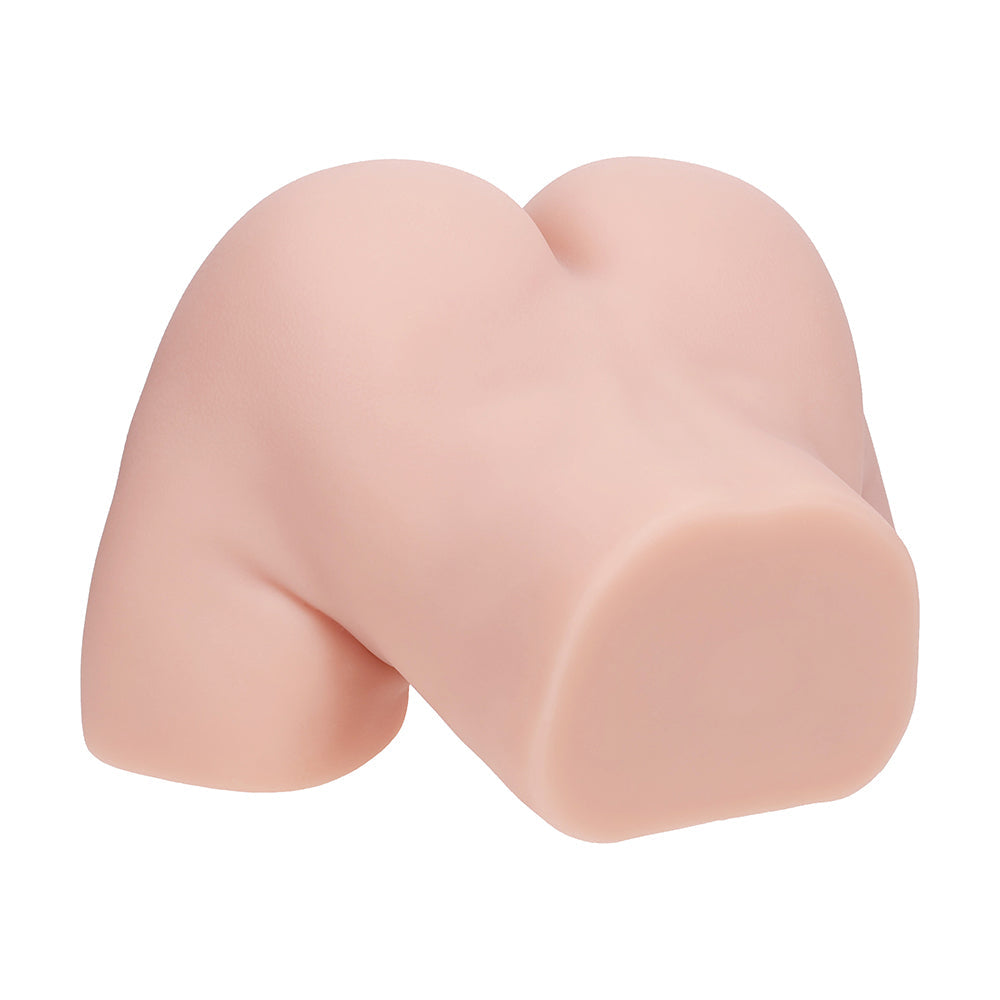SHOTS - XKIN BODYFORMS ELINA ROSEWOOD DUAL ENTRY VIBRATING MASTURBATOR BEIGE