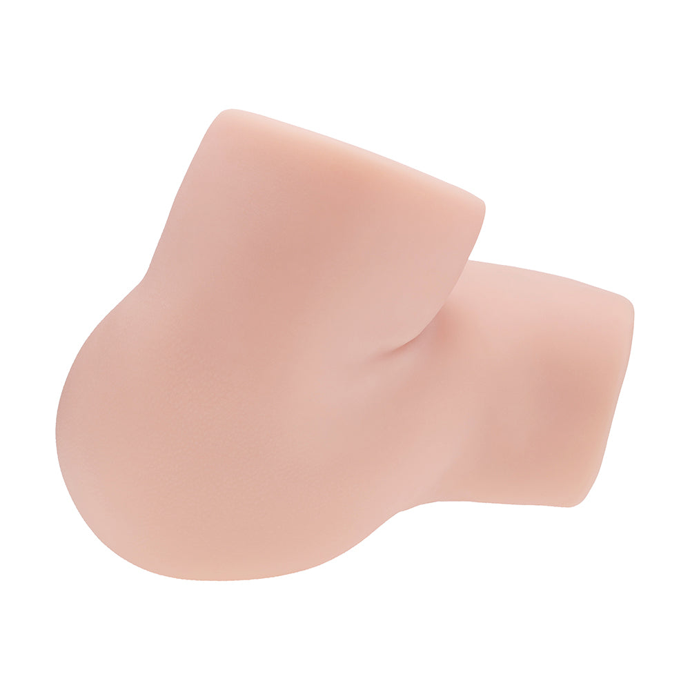 SHOTS - XKIN BODYFORMS ELINA ROSEWOOD DUAL ENTRY VIBRATING MASTURBATOR BEIGE