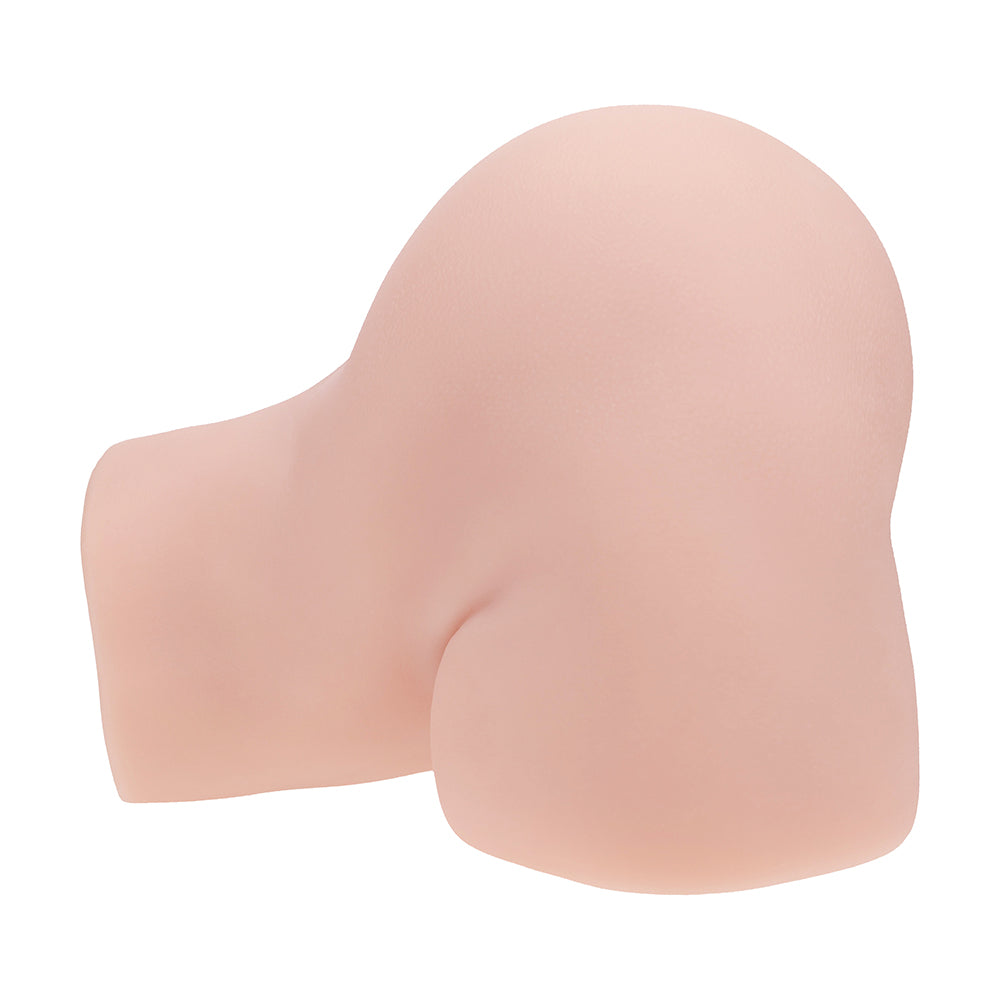 SHOTS - XKIN BODYFORMS ELINA ROSEWOOD DUAL ENTRY VIBRATING MASTURBATOR BEIGE