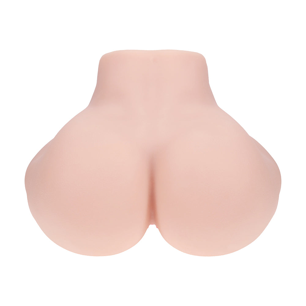 SHOTS - XKIN BODYFORMS ELINA ROSEWOOD DUAL ENTRY VIBRATING MASTURBATOR BEIGE