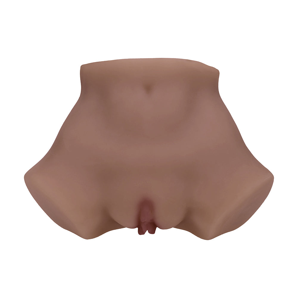 SHOTS - XKIN BODYFORMS EVE RHODES DUAL ENTRY VIBRATING MASTURBATOR BROWN