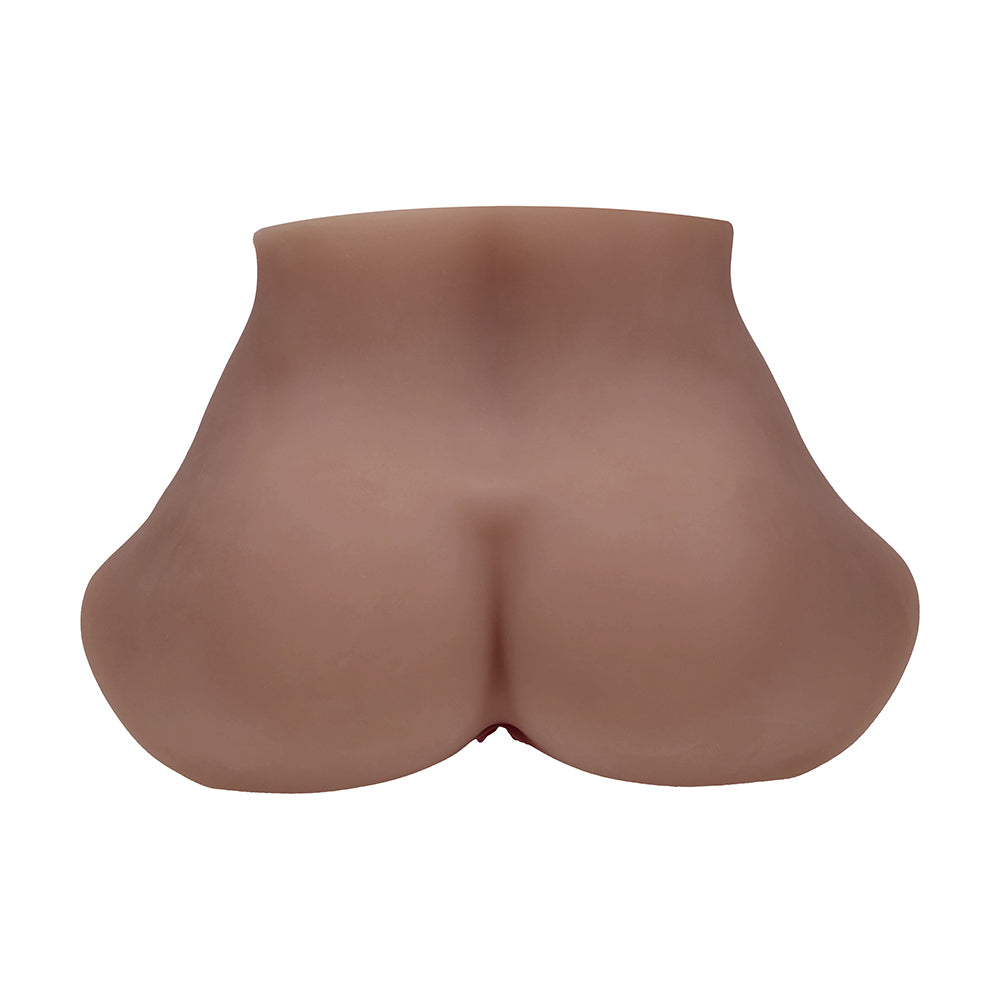 SHOTS - XKIN BODYFORMS EVE RHODES DUAL ENTRY VIBRATING MASTURBATOR BROWN