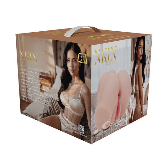 SHOTS - XKIN BODYFORMS ARIA SUMMERS DUAL ENTRY VIBRATING MASTURBATOR BEIGE