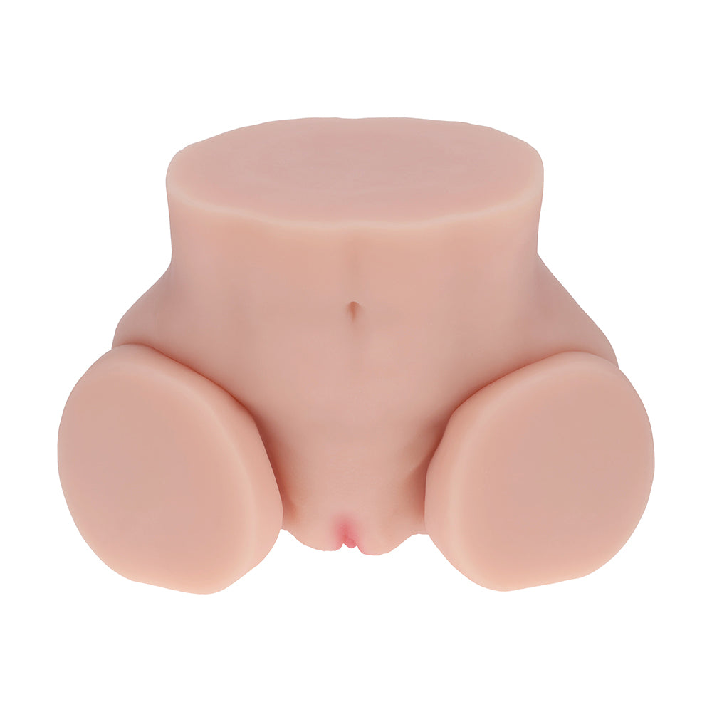 SHOTS - XKIN BODYFORMS MIA HART DUAL ENTRY VIBRATING MASTURBATOR BEIGE