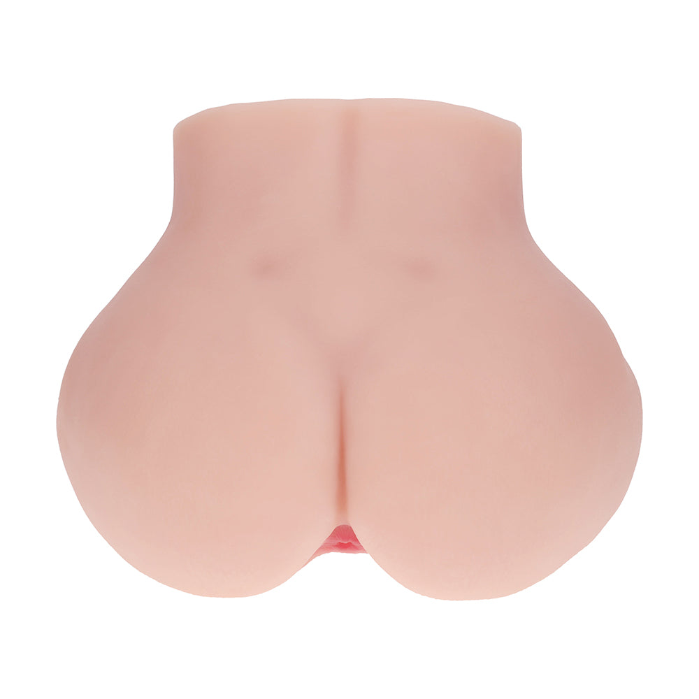SHOTS - XKIN BODYFORMS MIA HART DUAL ENTRY VIBRATING MASTURBATOR BEIGE