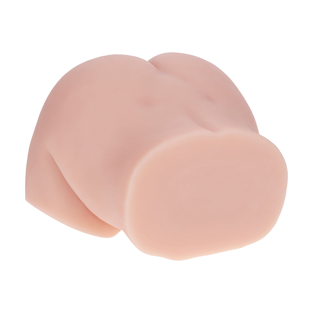 SHOTS - XKIN BODYFORMS MIA HART DUAL ENTRY VIBRATING MASTURBATOR BEIGE