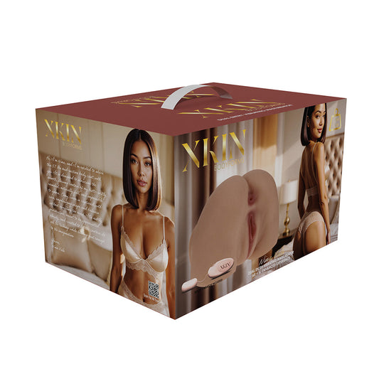 SHOTS - XKIN BODYFORMS NINA VALE DUAL ENTRY VIBRATING MASTURBATOR TAN