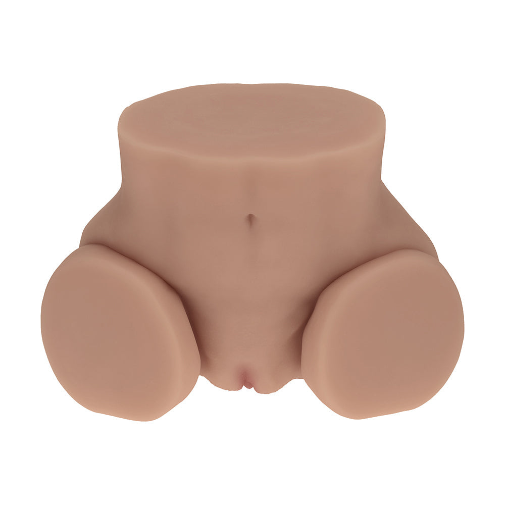 SHOTS - XKIN BODYFORMS NINA VALE DUAL ENTRY VIBRATING MASTURBATOR TAN