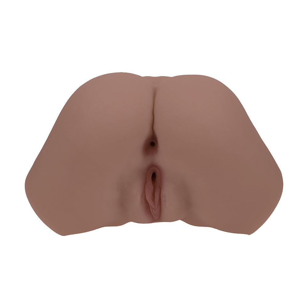 SHOTS - XKIN BODYFORMS LAYLA LOVE DUAL ENTRY VIBRATING MASTURBATOR BROWN