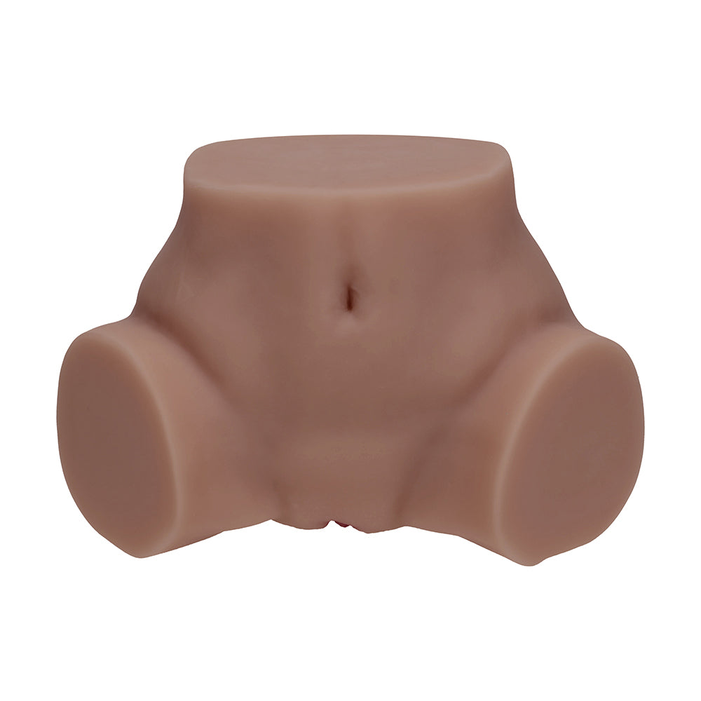 SHOTS - XKIN BODYFORMS LAYLA LOVE DUAL ENTRY VIBRATING MASTURBATOR BROWN