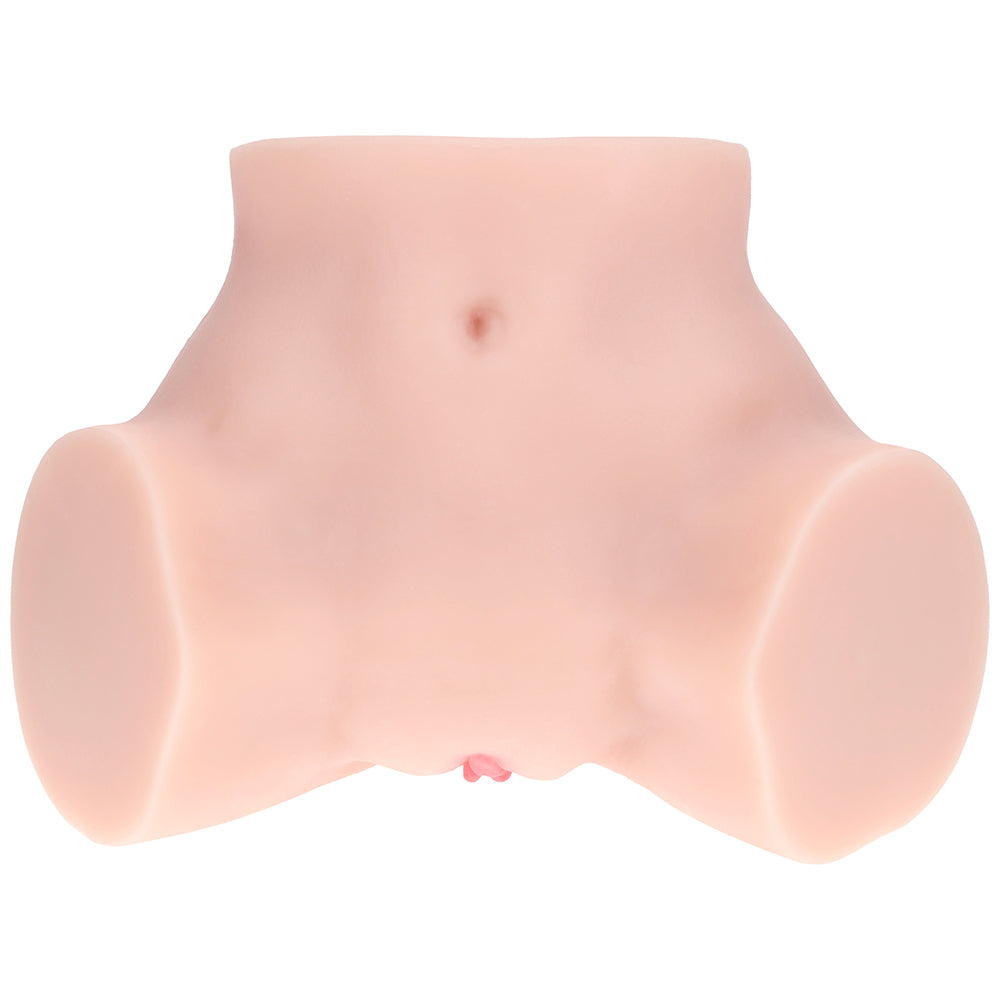 SHOTS - XKIN BODYFORMS BREE KNOX DUAL ENTRY VIBRATING MASTURBATOR BEIGE
