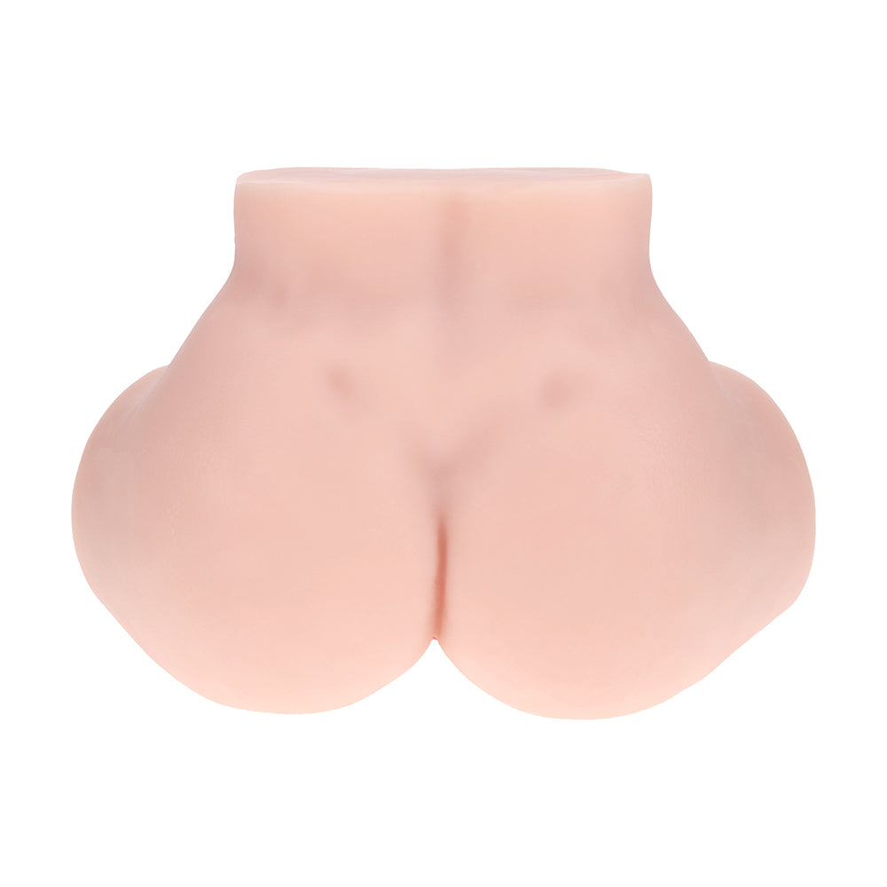 SHOTS - XKIN BODYFORMS BREE KNOX DUAL ENTRY VIBRATING MASTURBATOR BEIGE