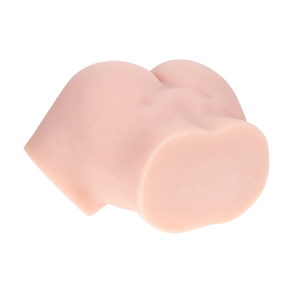 SHOTS - XKIN BODYFORMS BREE KNOX DUAL ENTRY VIBRATING MASTURBATOR BEIGE