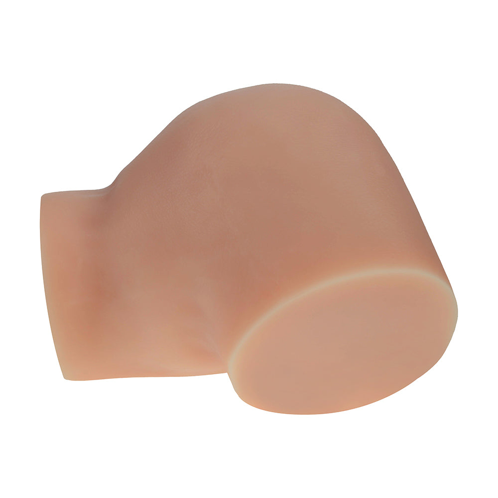 SHOTS - XKIN BODYFORMS VALENTINA VELLURE DUAL ENTRY VIBRATING MASTURBATOR TAN