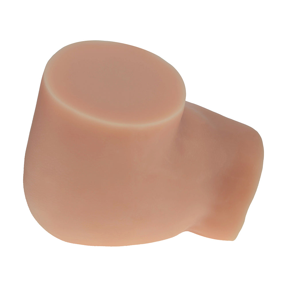 SHOTS - XKIN BODYFORMS VALENTINA VELLURE DUAL ENTRY VIBRATING MASTURBATOR TAN