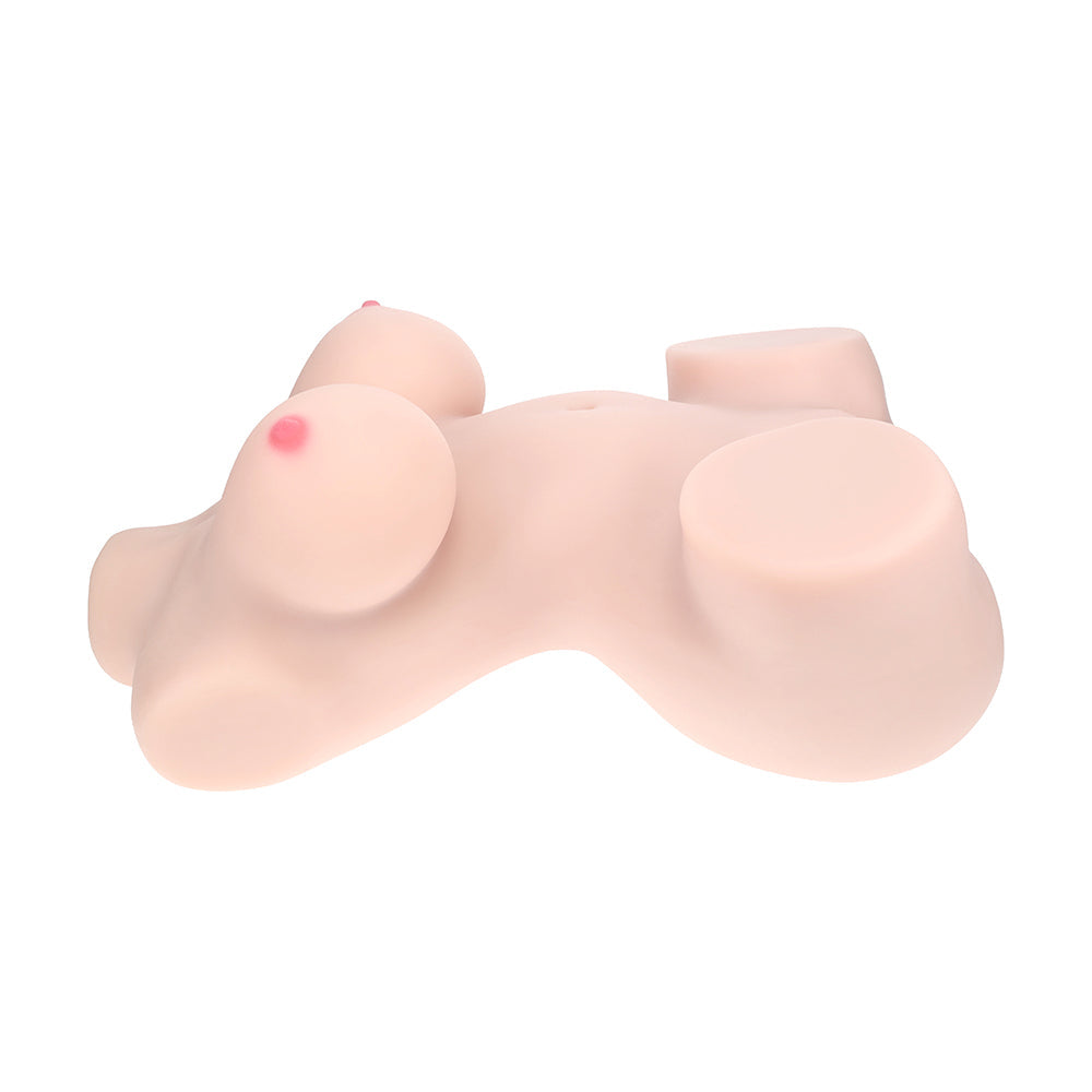 SHOTS - XKIN BODYFORMS AVELINE LUXE DUAL ENTRY VIBRATING MASTURBATOR BEIGE