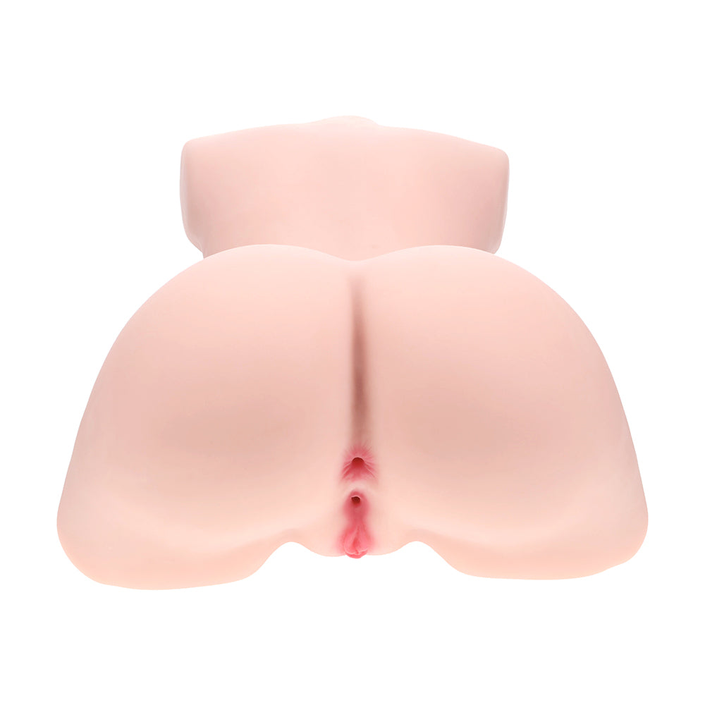 SHOTS - XKIN BODYFORMS AVELINE LUXE DUAL ENTRY VIBRATING MASTURBATOR BEIGE