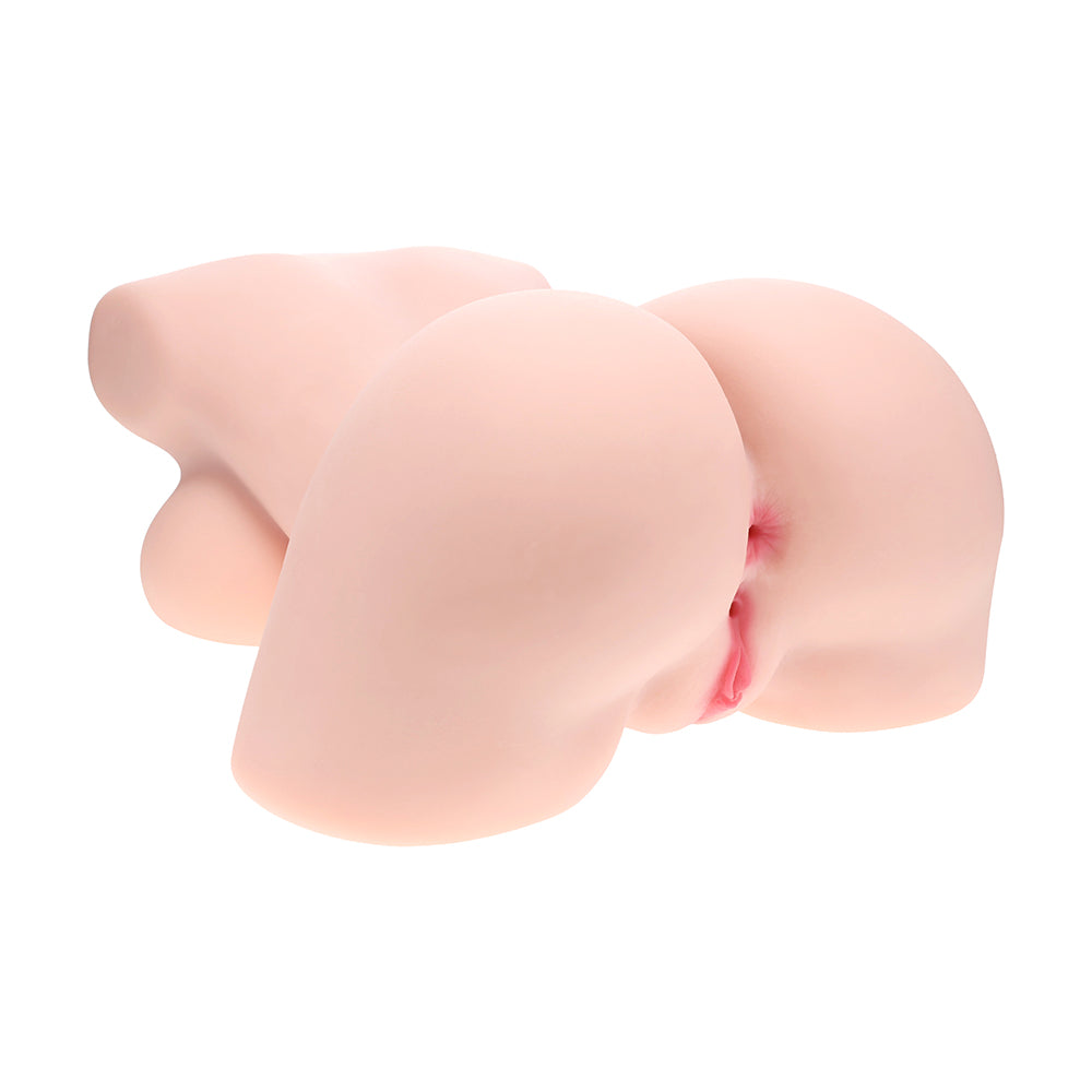 SHOTS - XKIN BODYFORMS AVELINE LUXE DUAL ENTRY VIBRATING MASTURBATOR BEIGE