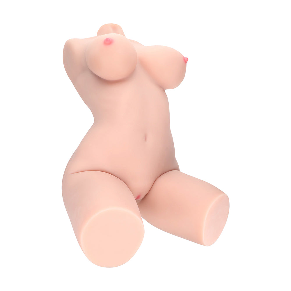SHOTS - XKIN BODYFORMS LYLA ROSE POSABLE DUAL ENTRY VIBRATING MASTURBATOR BEIGE