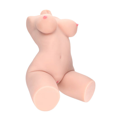 SHOTS - XKIN BODYFORMS LYLA ROSE POSABLE DUAL ENTRY VIBRATING MASTURBATOR BEIGE