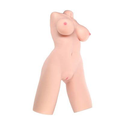 SHOTS - XKIN BODYFORMS LYLA ROSE POSABLE DUAL ENTRY VIBRATING MASTURBATOR BEIGE