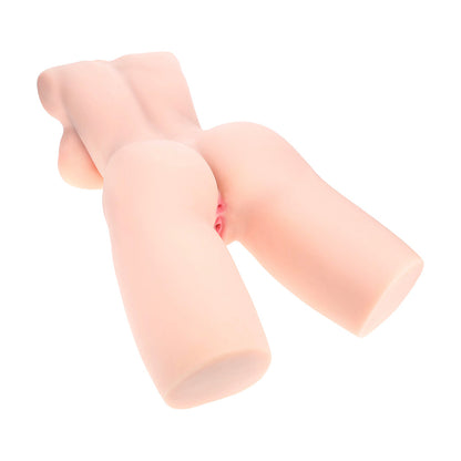 SHOTS - XKIN BODYFORMS LYLA ROSE POSABLE DUAL ENTRY VIBRATING MASTURBATOR BEIGE