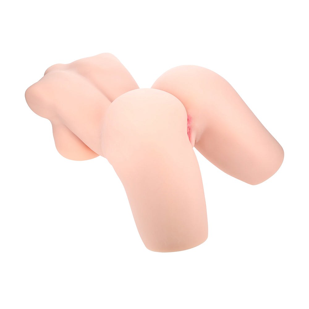 SHOTS - XKIN BODYFORMS LYLA ROSE POSABLE DUAL ENTRY VIBRATING MASTURBATOR BEIGE