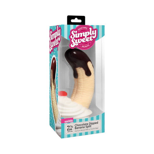 CURVE NOVELTIES - SIMPLY SWEET CHOCOLATE DIPPED BANANA SPLIT PREMIUM SILICONE DILDO