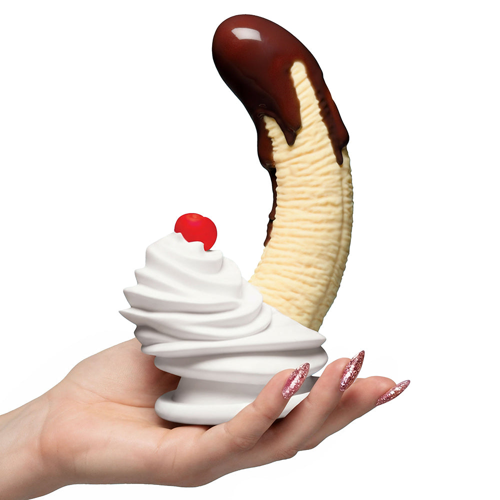 CURVE NOVELTIES - SIMPLY SWEET CHOCOLATE DIPPED BANANA SPLIT PREMIUM SILICONE DILDO