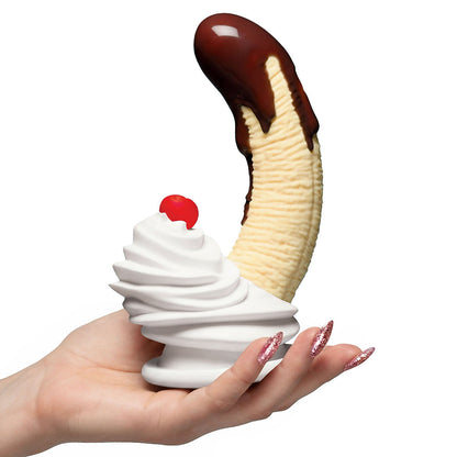 CURVE NOVELTIES - SIMPLY SWEET CHOCOLATE DIPPED BANANA SPLIT PREMIUM SILICONE DILDO