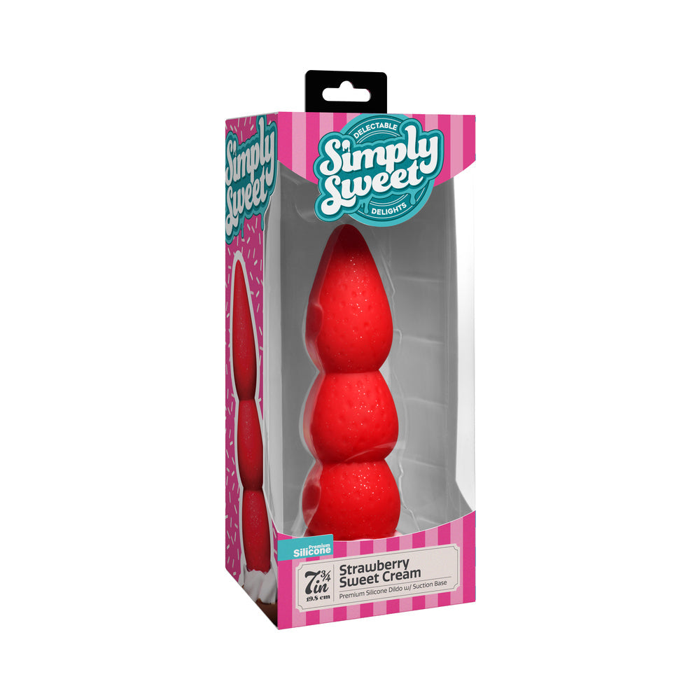 CURVE NOVELTIES - SIMPLY SWEET STRAWBERRY SWEET CREAM PREMIUM SILICONE DILDO