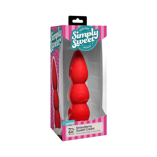 CURVE NOVELTIES - SIMPLY SWEET STRAWBERRY SWEET CREAM PREMIUM SILICONE DILDO